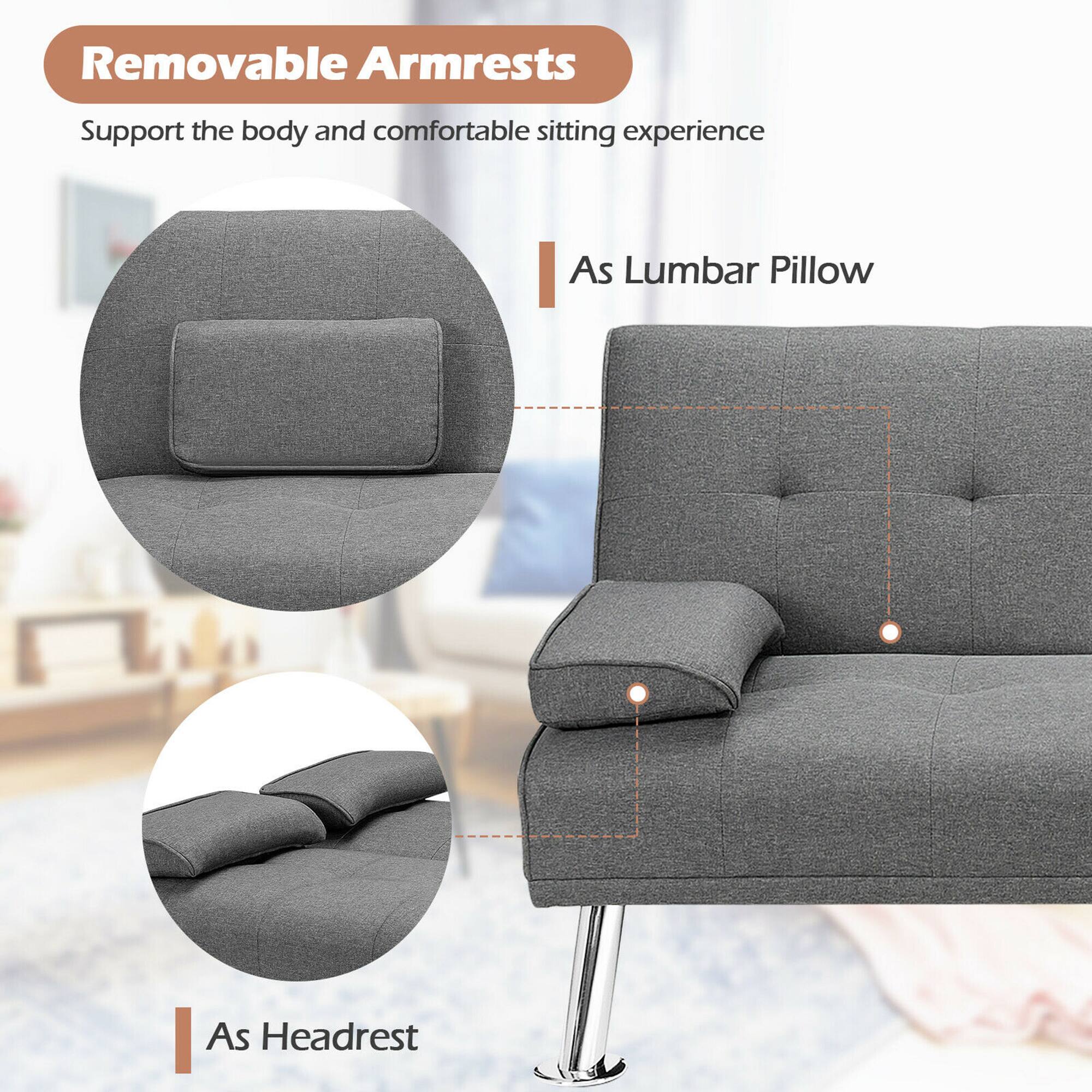 Removable Armrests  
Support the body and comfortable sitting experience  

As Lumbar Pillow  

As Headrest