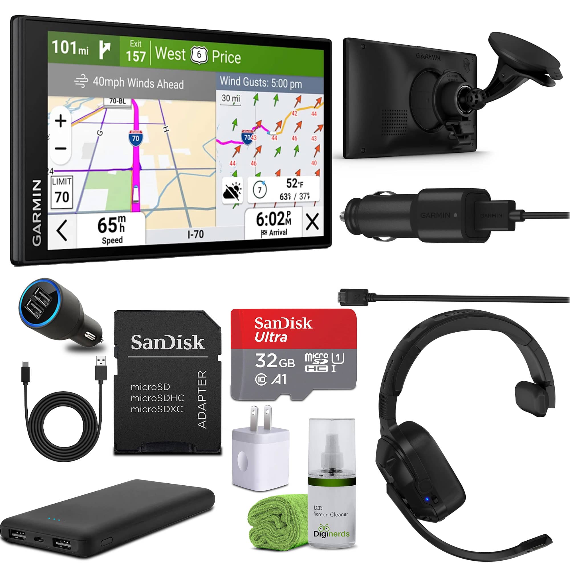 Garmin - Dezl OTR620, Large, Easy-to-Read 6” GPS Truck Navigator Bundle - Black