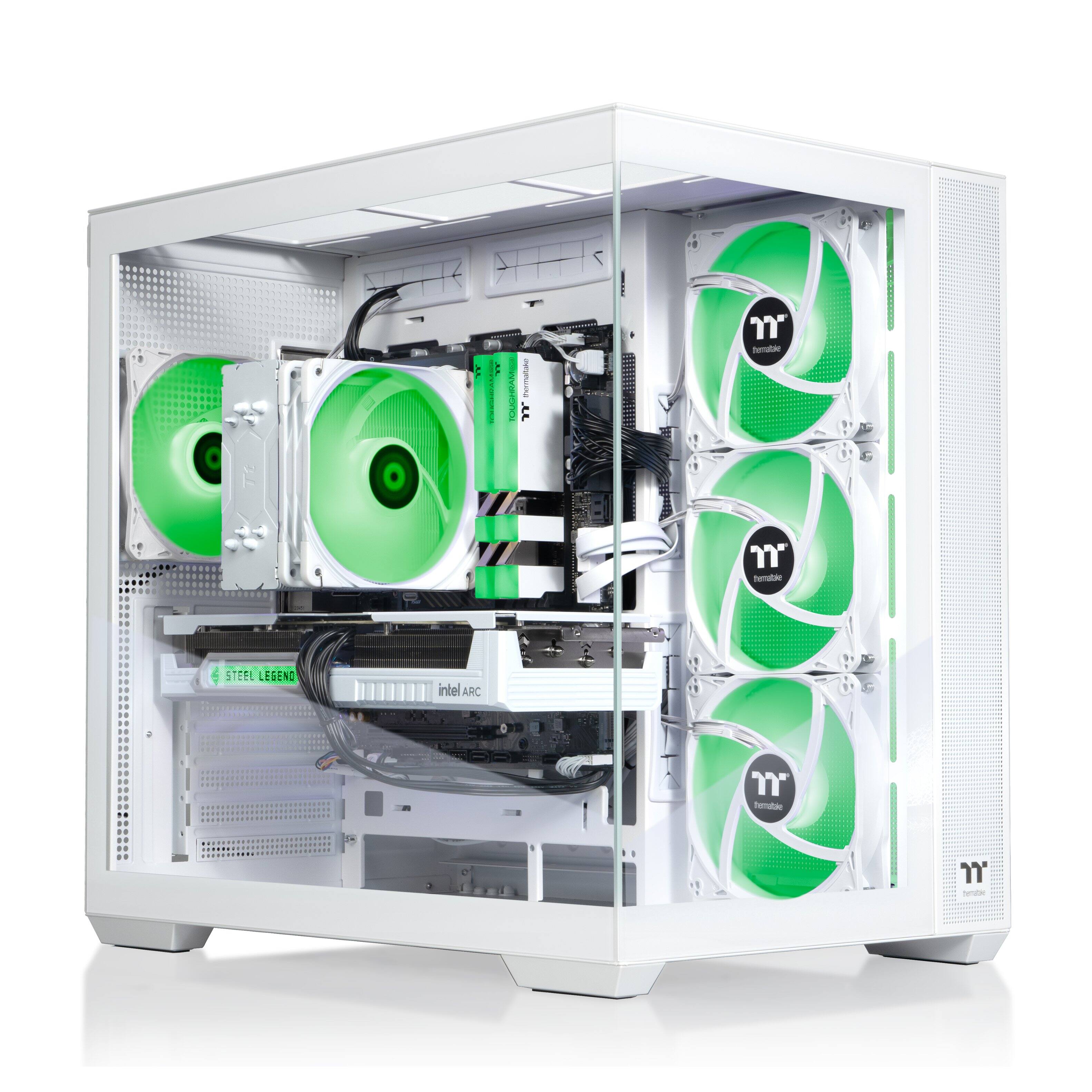 The text on the image reads "AL -io Mi fematato Y nto Bemobie STEEL LEGEND intel ARC." This text is likely a combination of different elements, such as product names or descriptions. However, it does not provide a clear context or meaning.