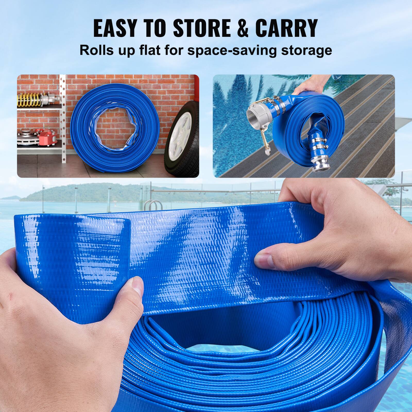 EASY TO STORE & CARRY  
Rolls up flat for space-saving storage