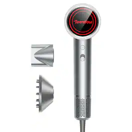 Teendow - Professional Ionic Hair Dryer, 150,000 RPM High-Speed Motor, Fast Drying, Low Noise, Anti-Frizz Smooth Care, Lightweight - Silver