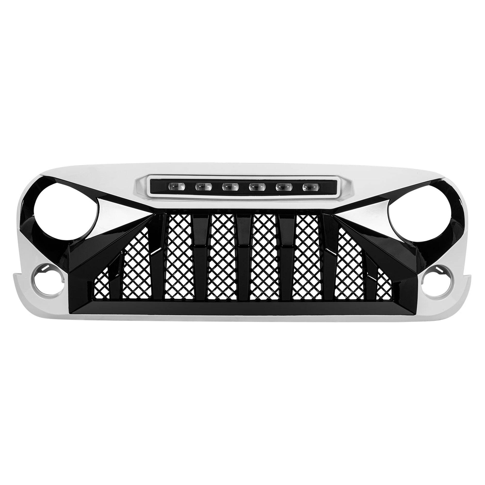 Alt View 8. AMERICAN MODIFIED - American Modified Front Gladiator Grille Compatible with 07-18 Jeep Wrangler JK - White Black.