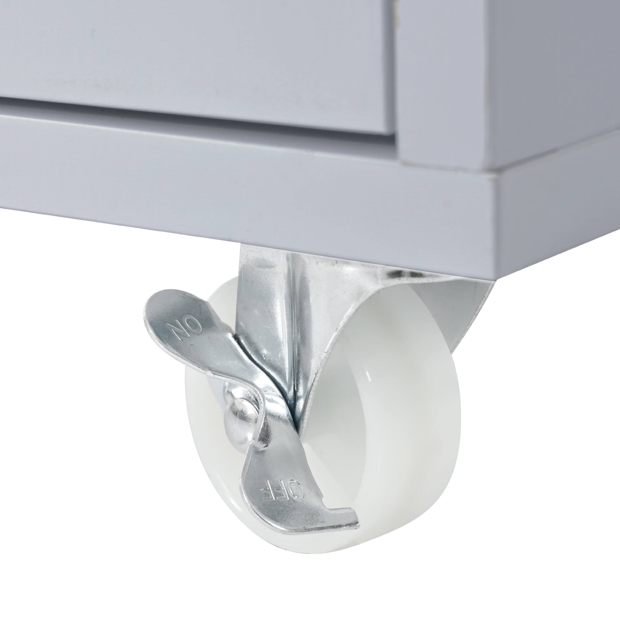 Alt View 8. PexFix - Rolling Kitchen Island Cart with Extended Table, LED Lighting and Power Outlets - Gray.