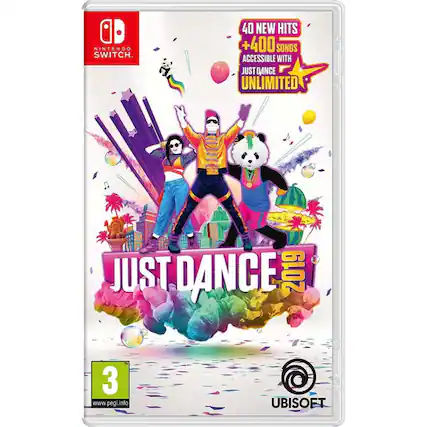 Nintendo Switch
Just Dance 2019
40 New Hits + 400 Songs Accessible with Just Dance Unlimited
3 (PEGI)
www.pegi.info
Ubisoft - E (Everyone)