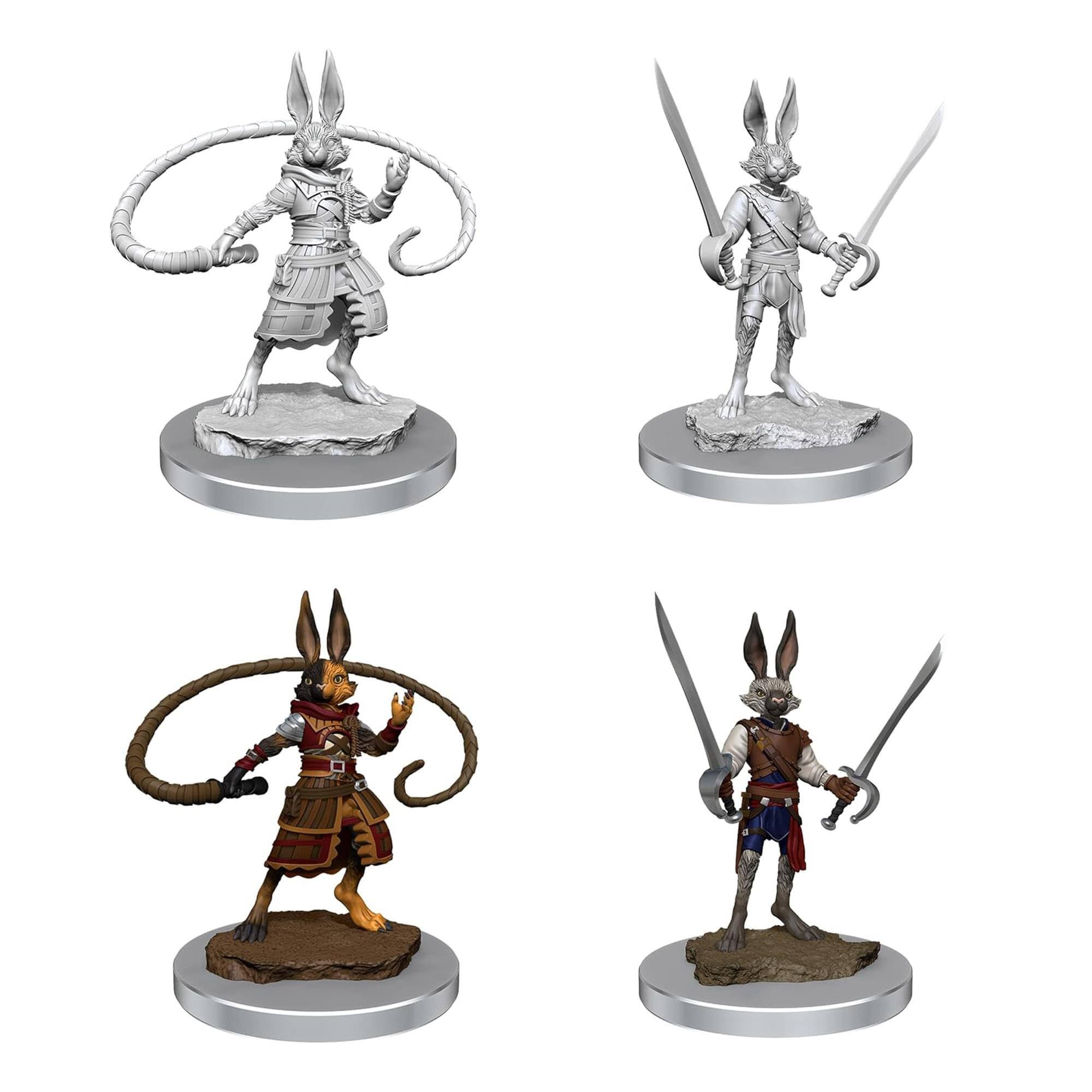 Alt View 10. NECA - D&D Nolzurs Marvelous Unpainted Miniatures | Harengon Rogues - Grey.