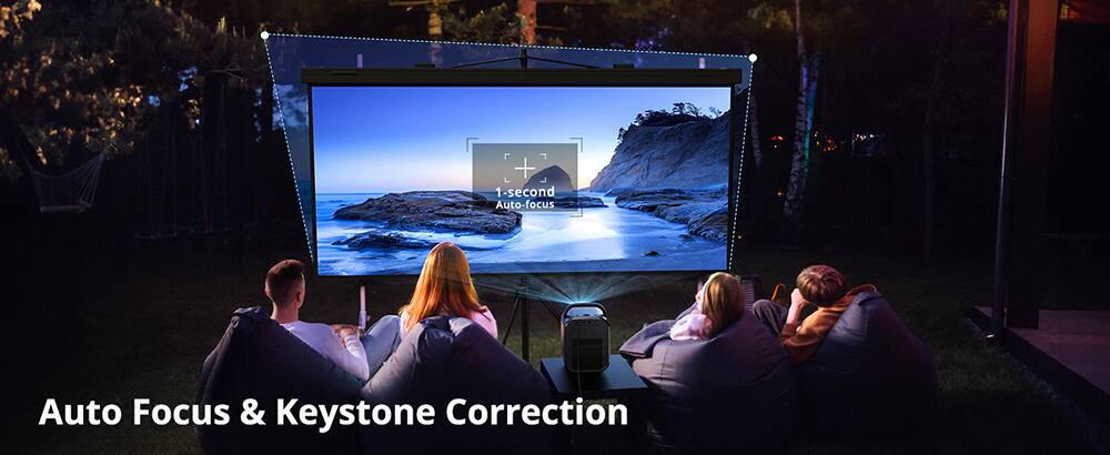 1-second Auto-focus  
Auto Focus & Keystone Correction