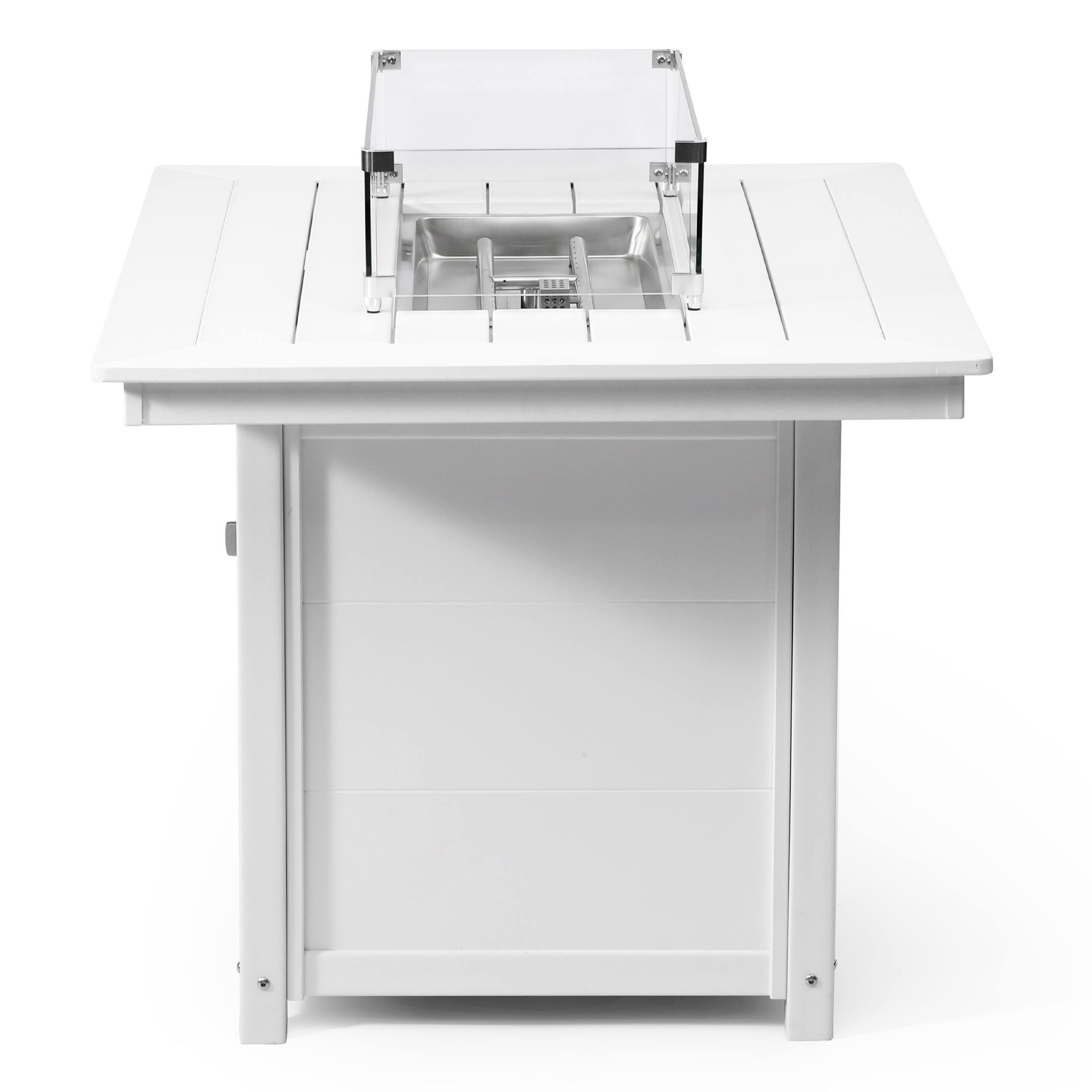 Alt View 1. WestinTrends - WestinTrends Helios 46" Modern Outdoor Patio Gas Propane Rectangular Fire Pit Table - White.