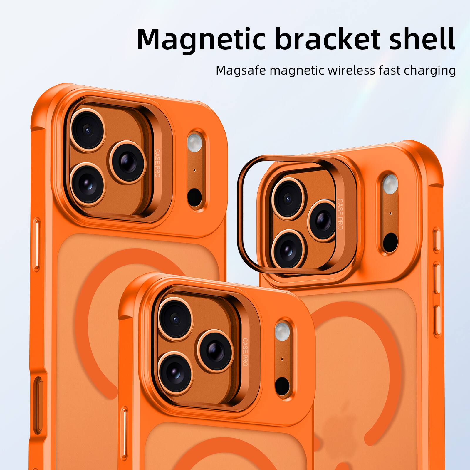 Magnetic bracket shell  
Magsafe magnetic wireless fast charging  
CASE PRO