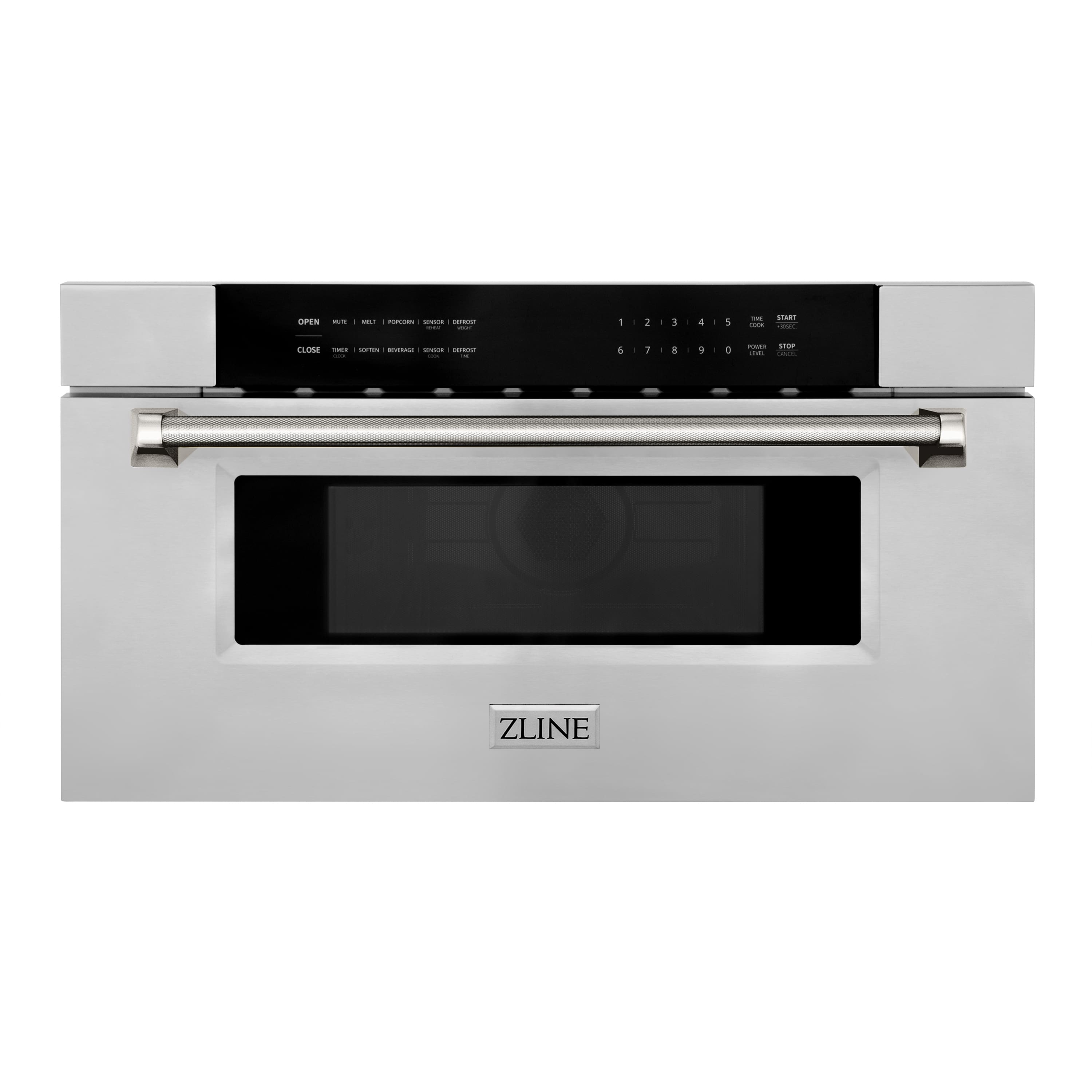 ZLINE - Autograph 30 in. 1.2 cu. ft. Built-in Microwave Drawer and Polished Gold Nickel Handle - Stainless Steel