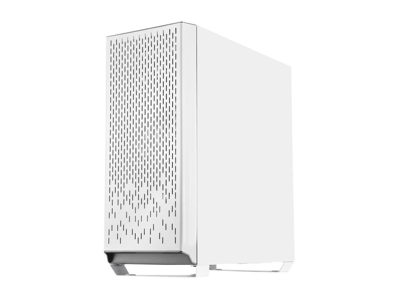 Alt View 2. SilverStone - SilverStone PM02 White Steel Front Panel, Tempered Glass ATX Mid Tower Case - White.