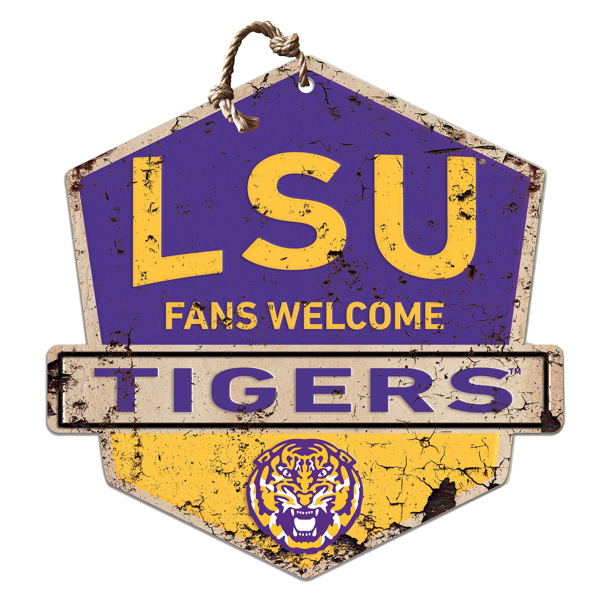 Jardine - LSU Tigers Fans Welcome Sign - Purple