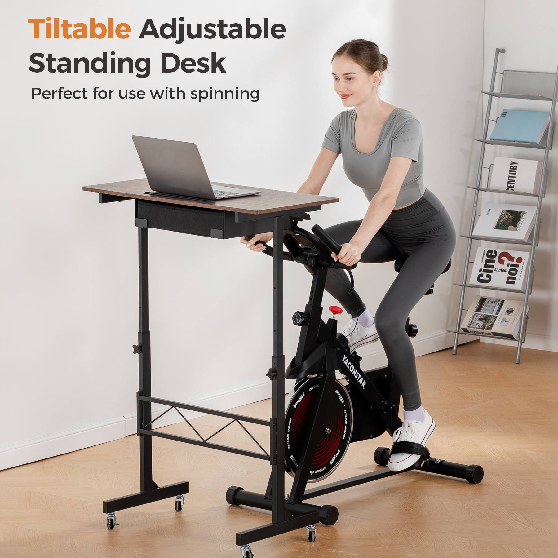 Tiltable Adjustable Standing Desk Perfect for use with spinning CENTURY Cine ? noi? amtom noi, 181 YACONSTAR