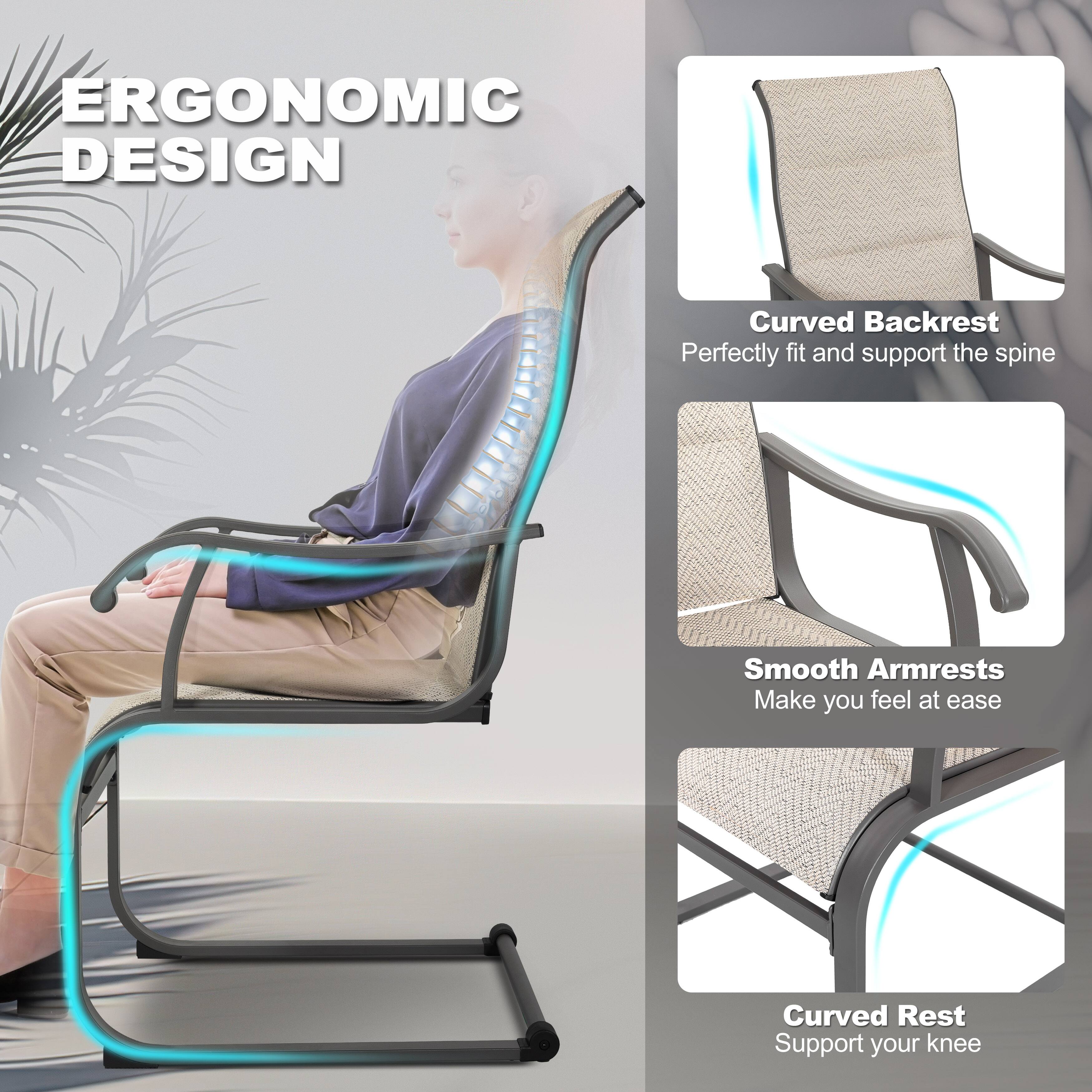 ERGONOMIC DESIGN

Curved Backrest  
Perfectly fit and support the spine

Smooth Armrests  
Make you feel at ease

Curved Rest  
Support your knee
