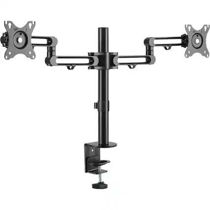 Front. Tripp Lite - Eaton Tripp Lite Series Dual-Monitor Flex-Arm Desktop Clamp for 13" to 27" Displays - 2 Display(s) Supported - 13" to - Black.