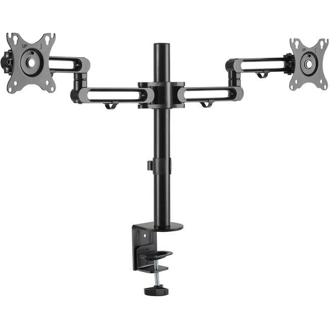 Front. Tripp Lite - Eaton Tripp Lite Series Dual-Monitor Flex-Arm Desktop Clamp for 13" to 27" Displays - 2 Display(s) Supported - 13" to - Black.