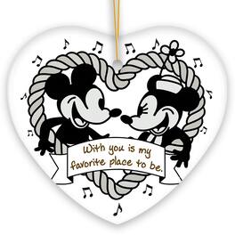 OrnamentallyYou - Cute Mouse Couple Love Quote Ornament Classic Steamboat Willie Christmas Gift and Decor - Multi-colored