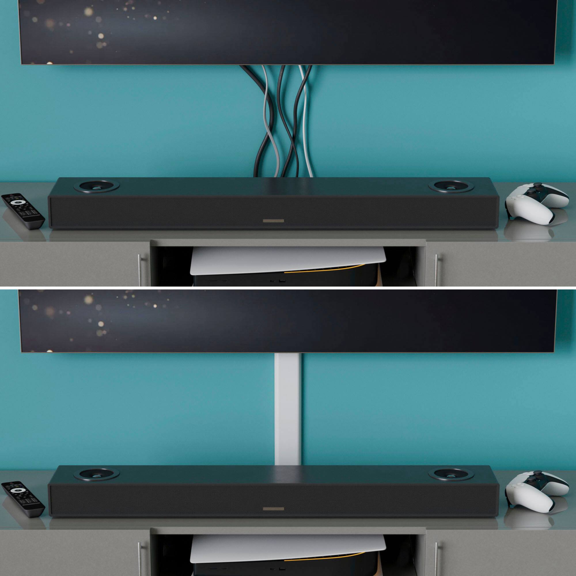 Back. D-Line - D-Line TV Cord Cover, Self-Adhesive - 2.36in (W)  x 0.59in (H) x 30in Length - White.