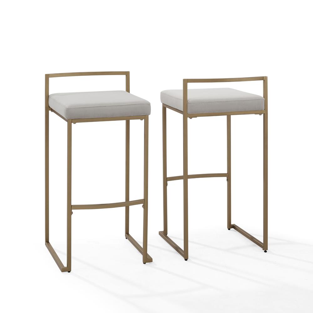 Back. Crosley Furniture - Harlowe 2-Piece Bar Stool Set - 2 Stools - Gray.