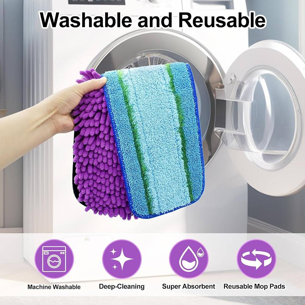 Washable and Reusable

Machine Washable  
Deep-Cleaning  
Super Absorbent  
Reusable Mop Pads