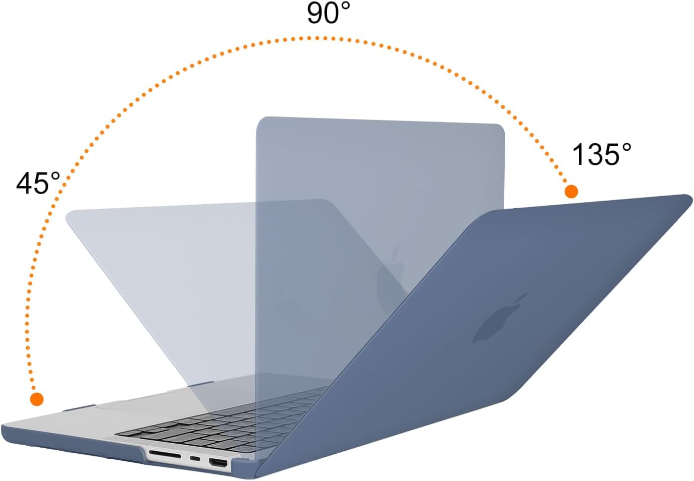 Back. mosiso - Case for MacBook Pro 14 inch Case M5 M4 M3 M2 M1 2026-2021 A3427 A3426 A3434 A3112 A3185 A3401 A2918 A2992 A2779 A2442 - Steel Blue.