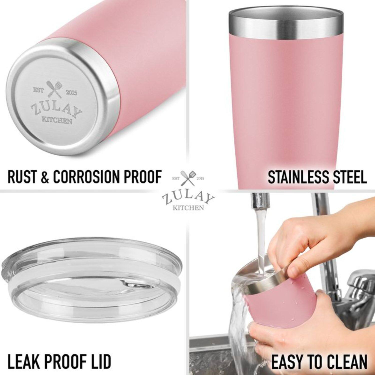 EST 2015 ZULAY KITCHEN  
RUST & CORROSION PROOF  
STAINLESS STEEL  
LEAK PROOF LID  
EASY TO CLEAN