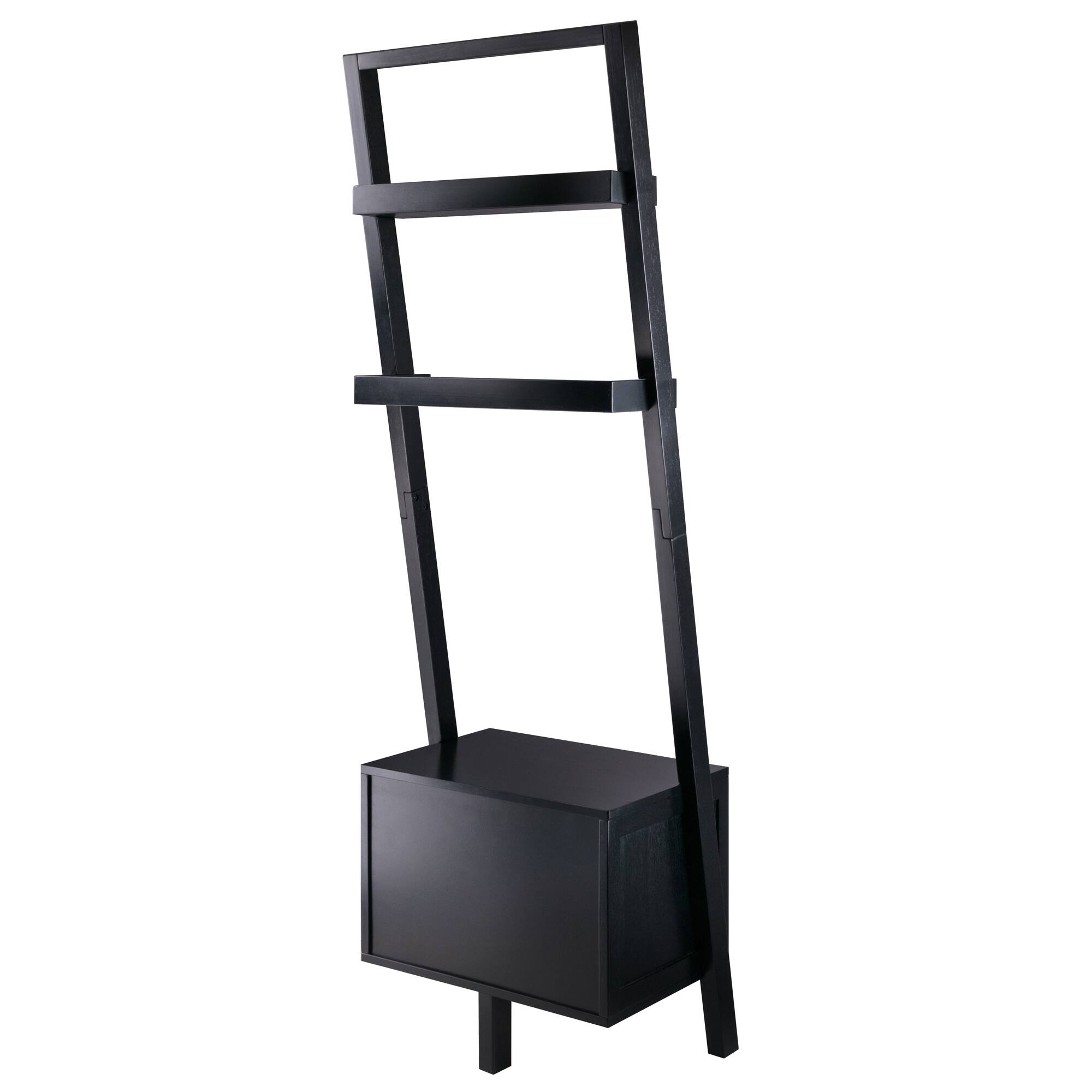 Alt View 7. Winsome Wood - Bellamy 2-Drawer Leaning Shelf - Black.
