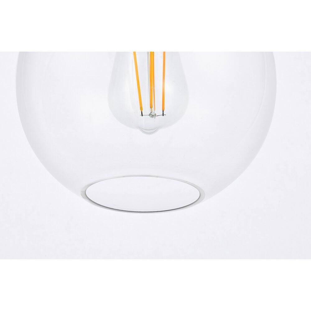Back. Living District - Emett 1 Light Black And Clear Glass Plug In Pendant - Black.