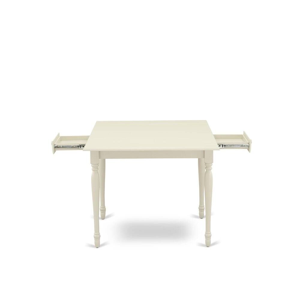 Alt View 8. East West Furniture - 3 Piece Dining Table Set - White.