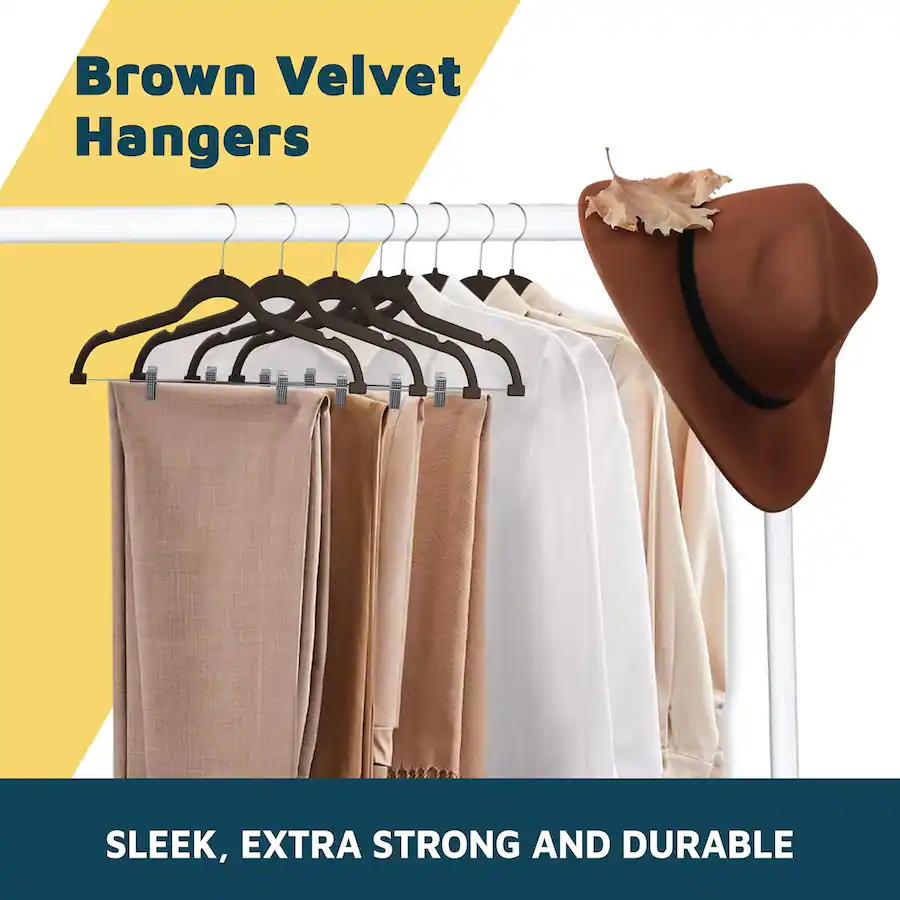 Lifemaster Velvet Skirt Hangers – Adjustable Clips, Swivel Hook, Non ...
