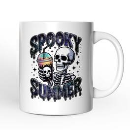 OrnamentallyYou - Spooky Summer Skeleton Mug, Snarky Halloween Coffee Gift - White
