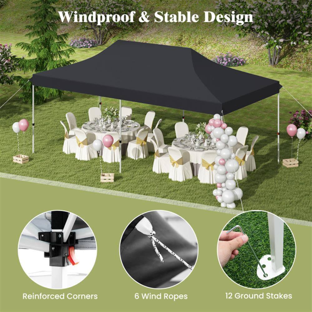 Windproof & Stable Design  
Reinforced Corners  
6 Wind Ropes  
12 Ground Stakes