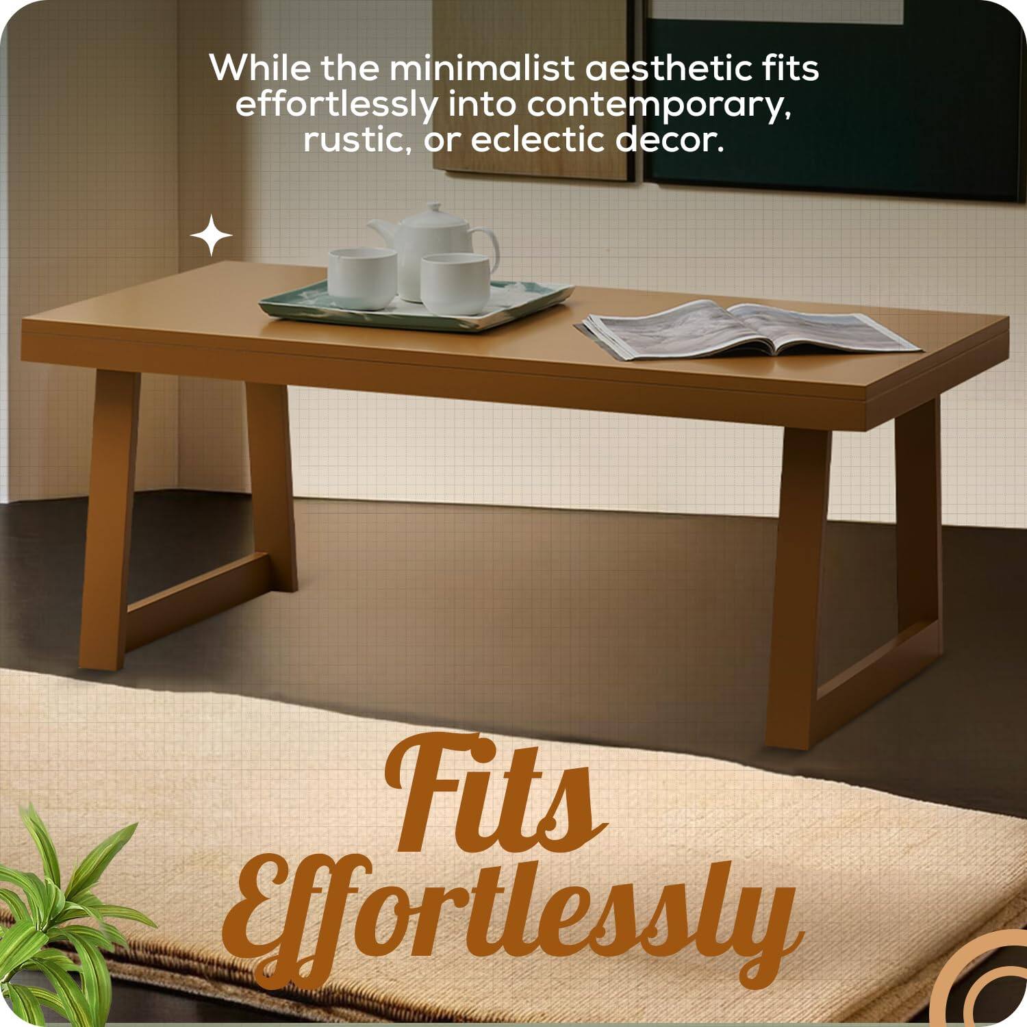 While the minimalist aesthetic fits effortlessly into contemporary, rustic, or eclectic decor.

Fits Effortlessly