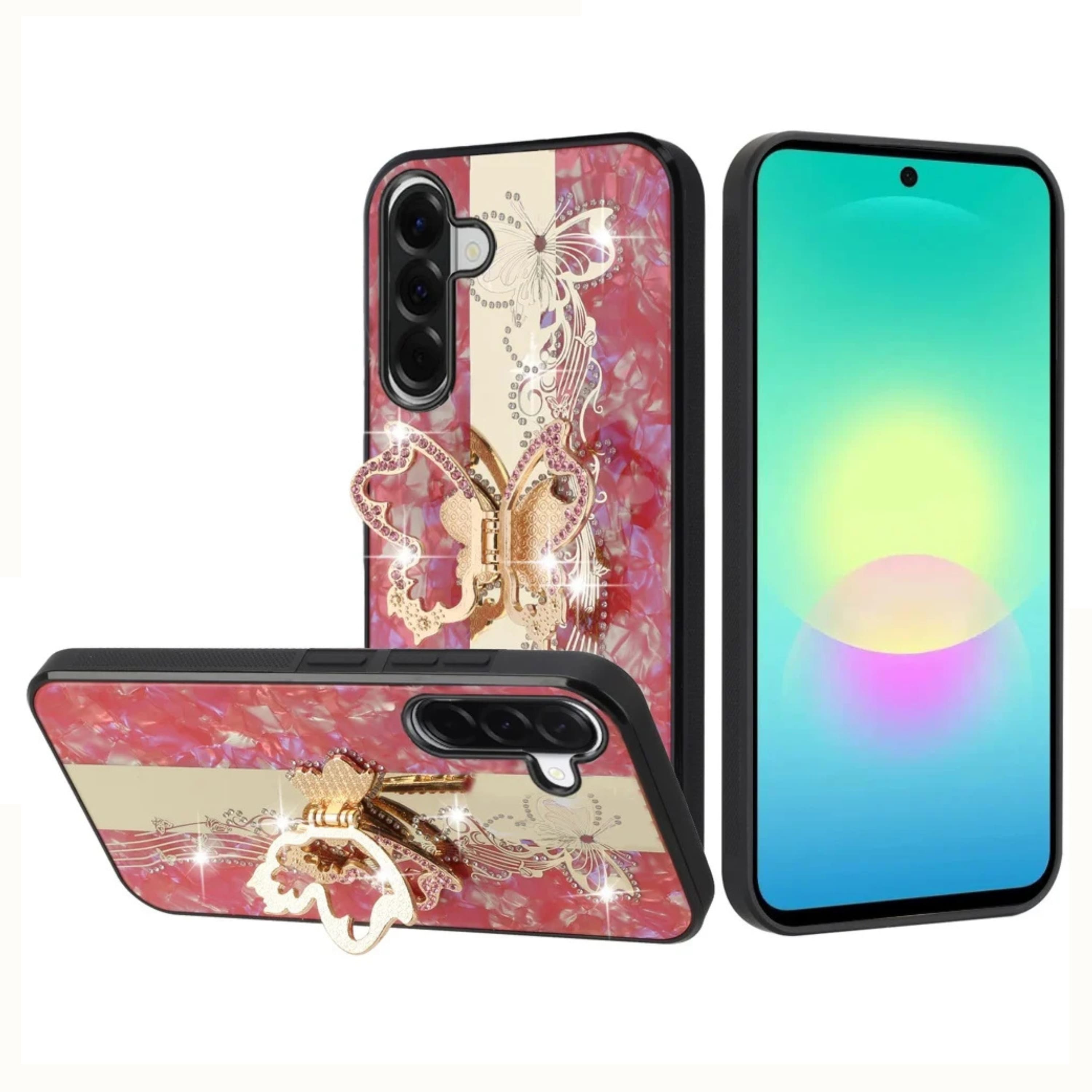 Kitcheniva - Luxury Diamond Style Case With Tempered Glass For Samsung A27 5G Enchanted - Red price history on PriceWatchPro