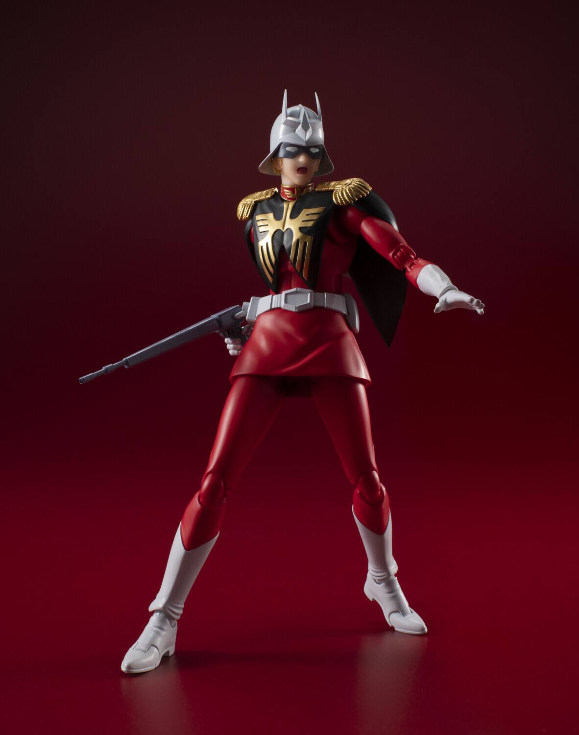 Alt View 4. Bandai - Tamashii Nations - Mobile Suit Gundam - S.H.Figuarts - Char Aznable Action Figure   - COLLECTIBLES - Multicolor.