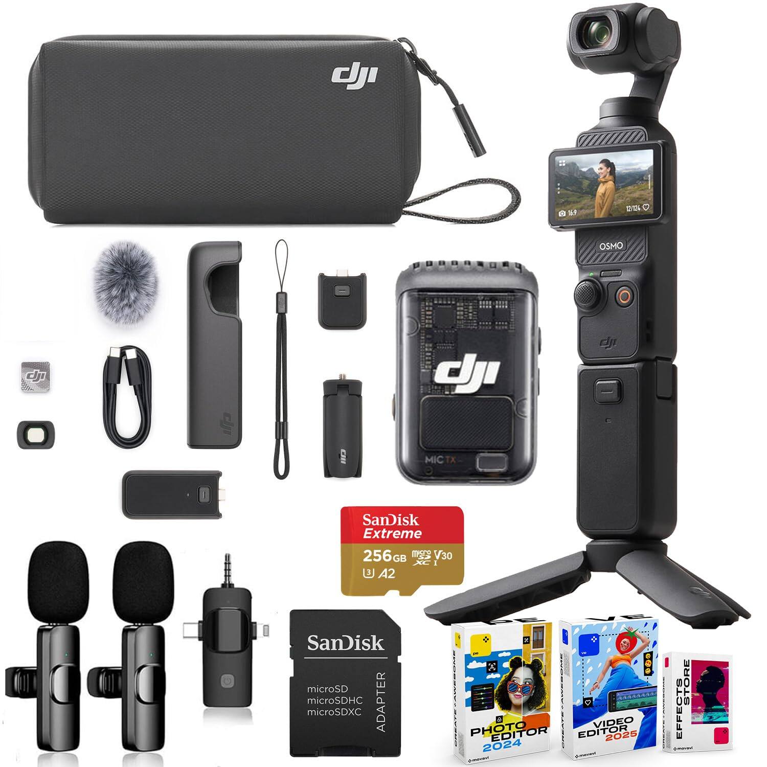 Bundle - DJI - Osmo Pocket 3 Creator Combo with Clip-On Transmitter/Recorder, Wide Angle Lens, Tripod, Carrying Bag - Black price history on PriceWatchPro
