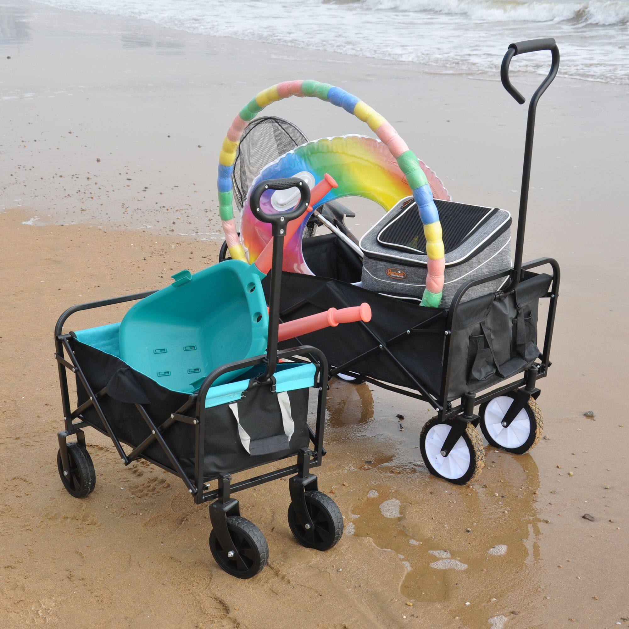 Alt View 3. Loheer - Loheer Folding Wagon Heavy Duty Utility Cart Collapsible Outdoor Beach Cart Garden Grocery Wagon.