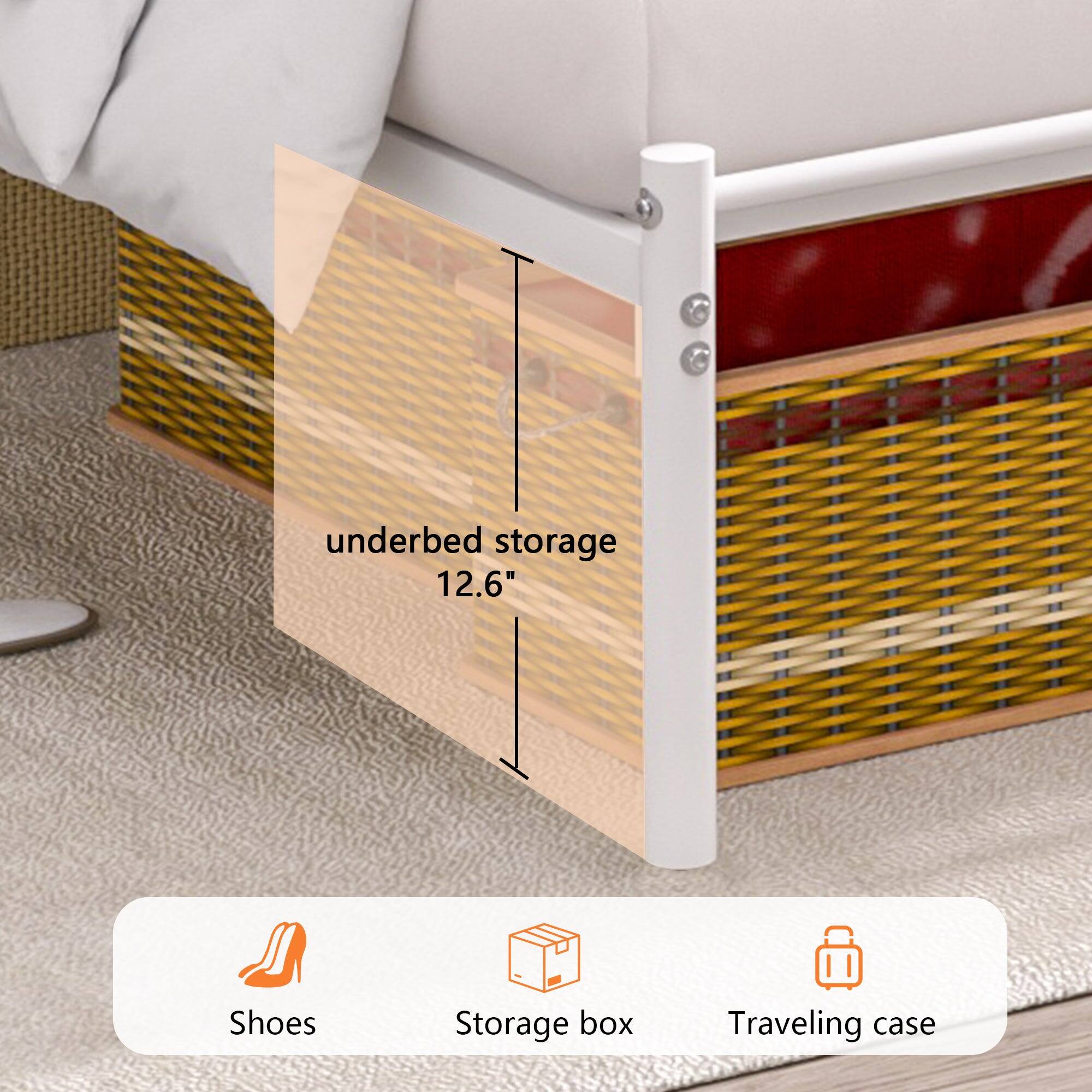 underbed storage  
12.6"  

Shoes  
Storage box  
Traveling case