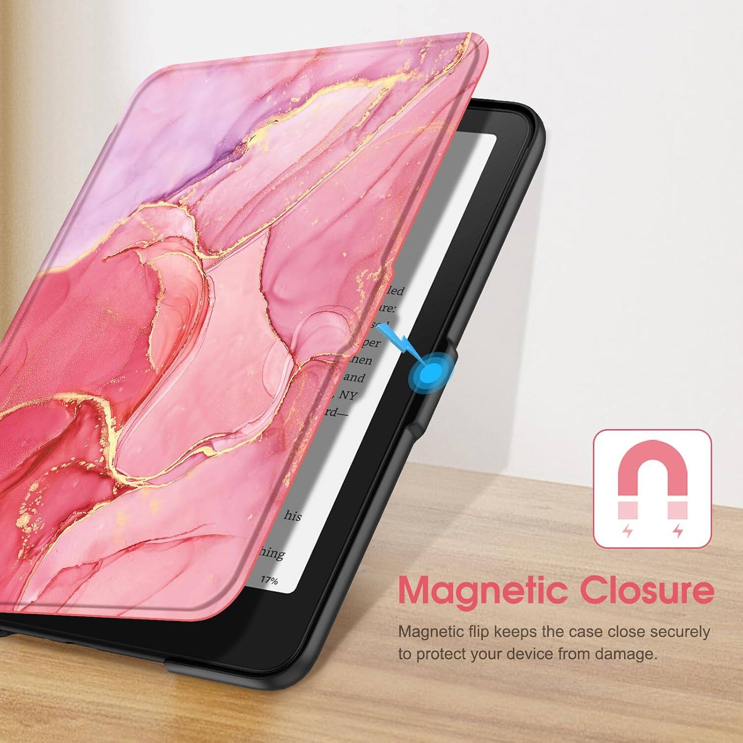 Magnetic Closure  
Magnetic flip keeps the case close securely to protect your device from damage.