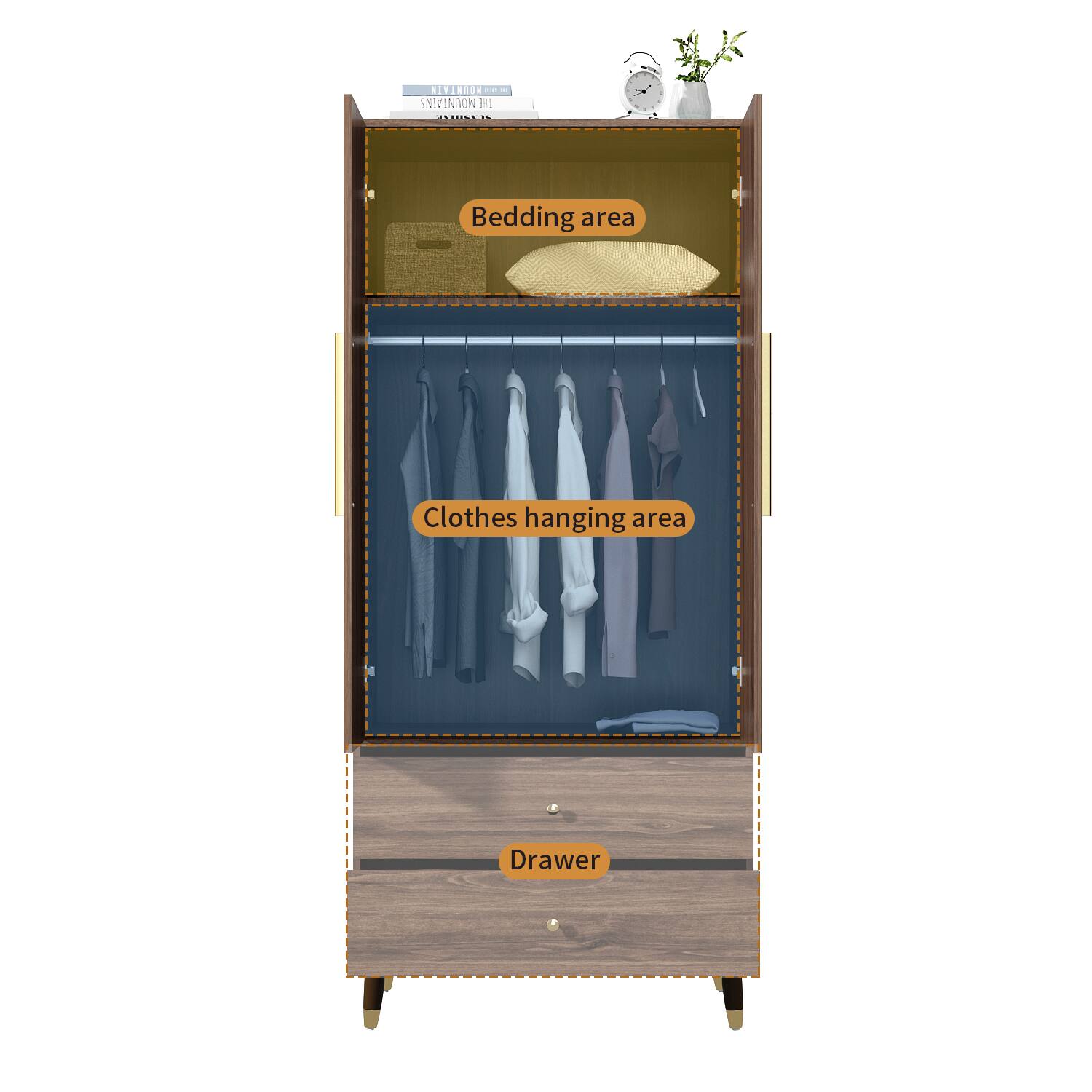 ALN 801 - INIPINOn 11 EREINN AN Bedding area Clothes hanging area Drawer