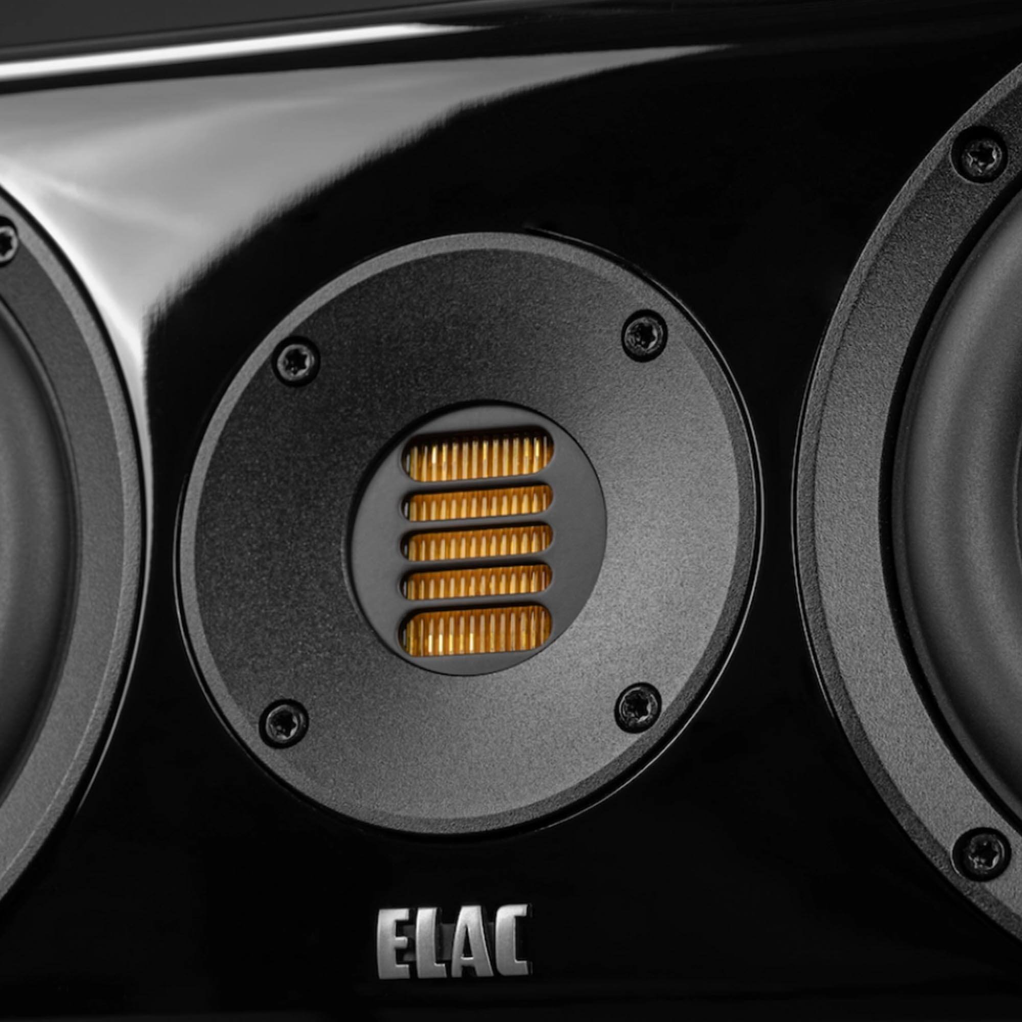 Alt View 3. ELAC - Elac CC281.2-GB - 6" 2.5-Way Center Speaker - Gloss Black, Sold Individually - Black/Gray.