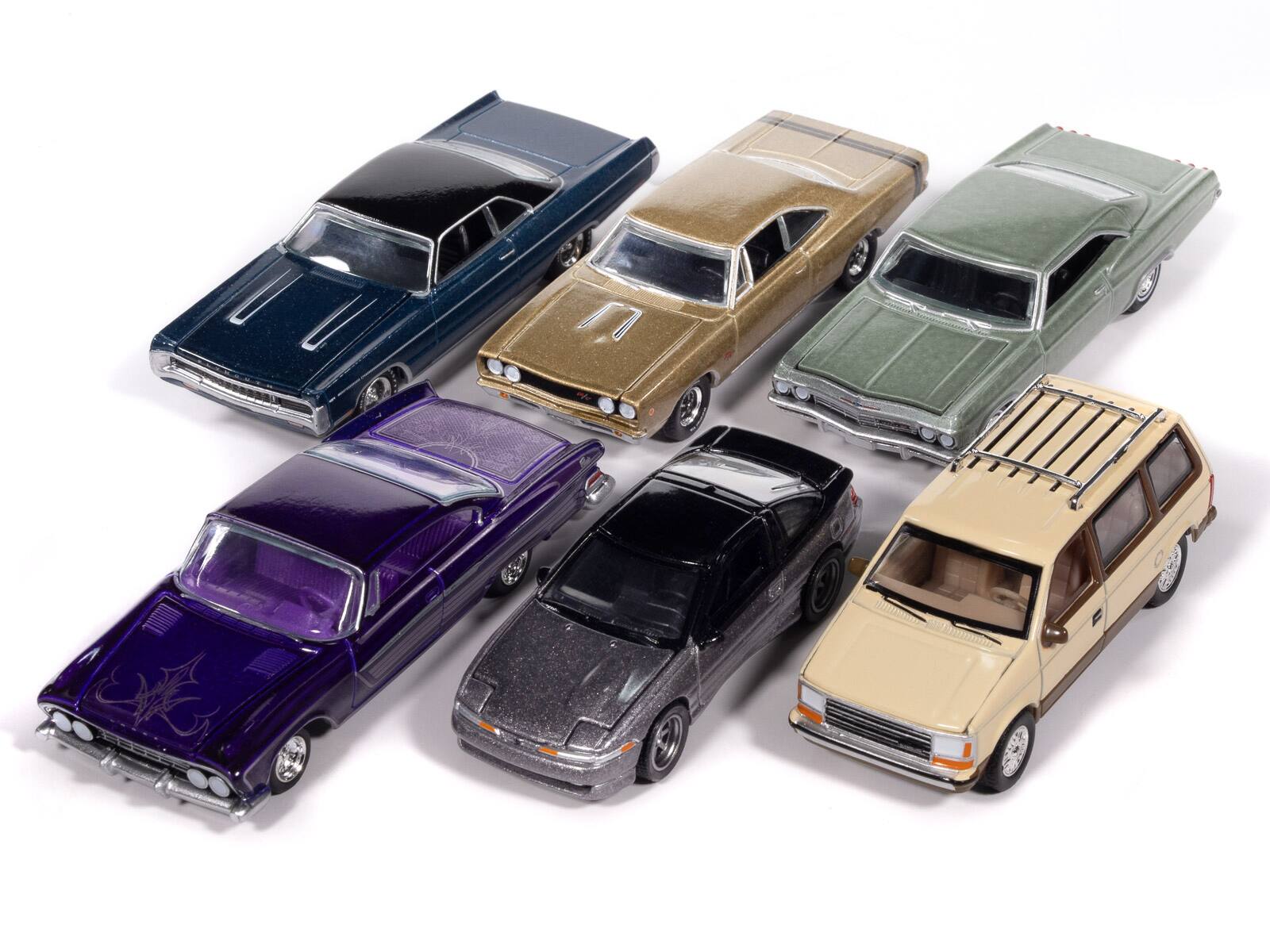 Angle. Autoworld - Auto World Premium 2025 Release 2 Set B of 6 pieces 1/64 Diecast Model Cars by Auto World - Multi.