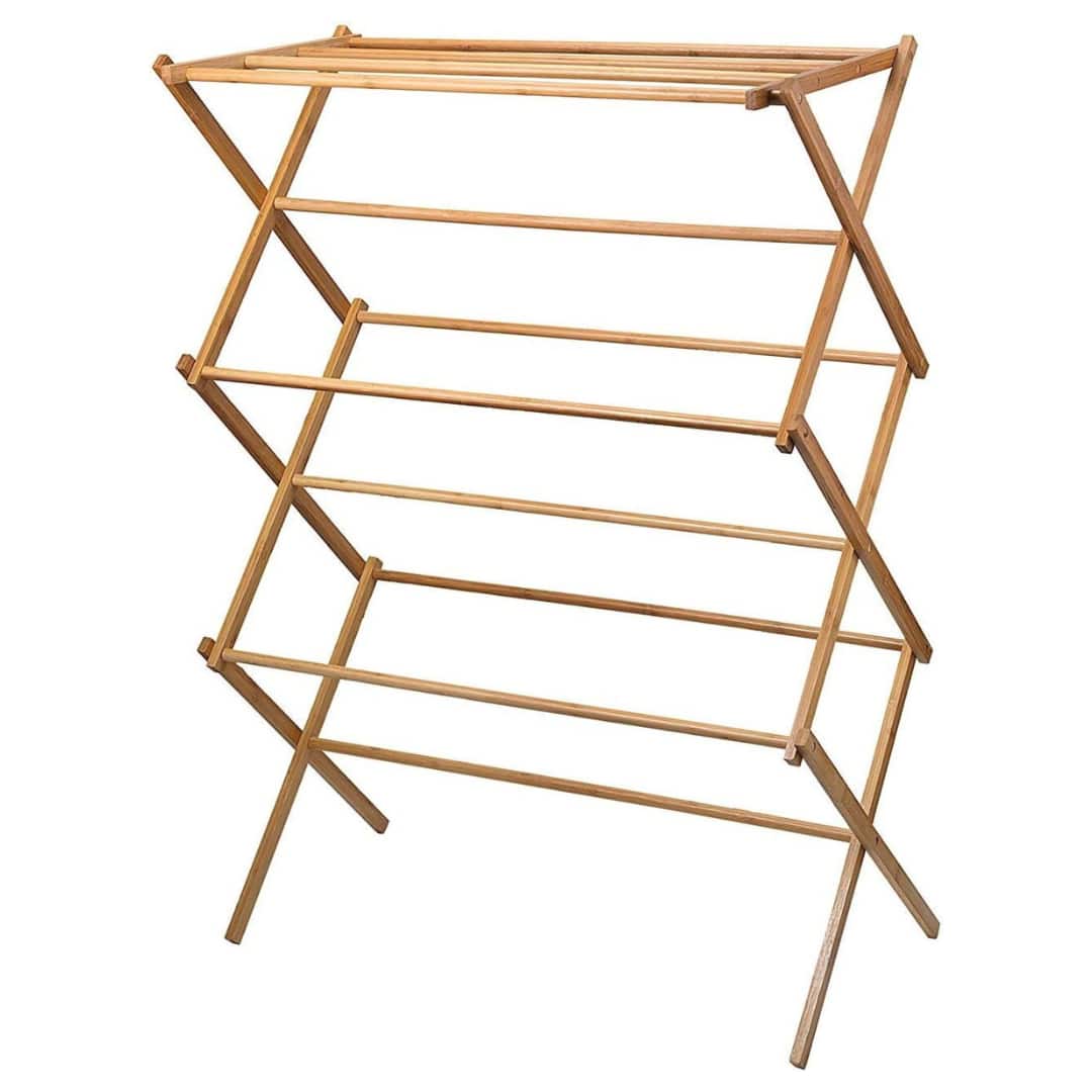Home It - Wooden Clothes Drying Rack - Hang Rack for Clothes - Laundry Rack for Clothing Drying Natural - Natural