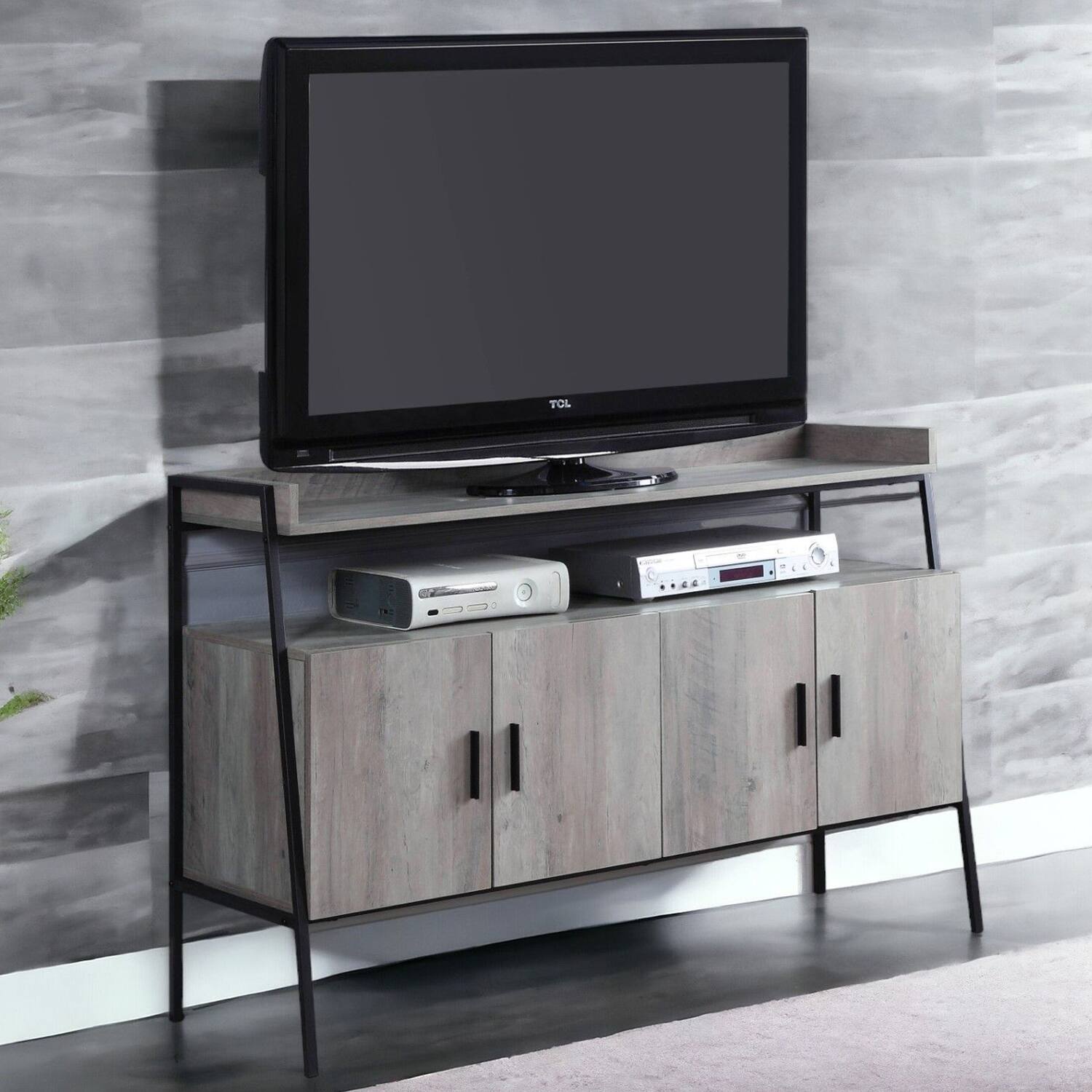 Angle. Spaco - Spaco 52-Inch TV Stand with 1 Open Compartment for Living Room - Black.