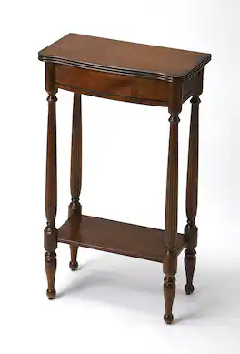Butler Specialty - Whitney 17.5 in. W Rectangular Wood Console Table with Lower Open Shelf - Medium Brown