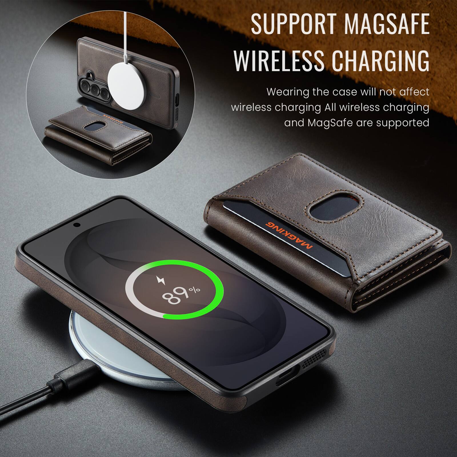 SUPPORT MAGSAFE WIRELESS CHARGING

Wearing the case will not affect wireless charging. All wireless charging and MagSafe are supported

89%