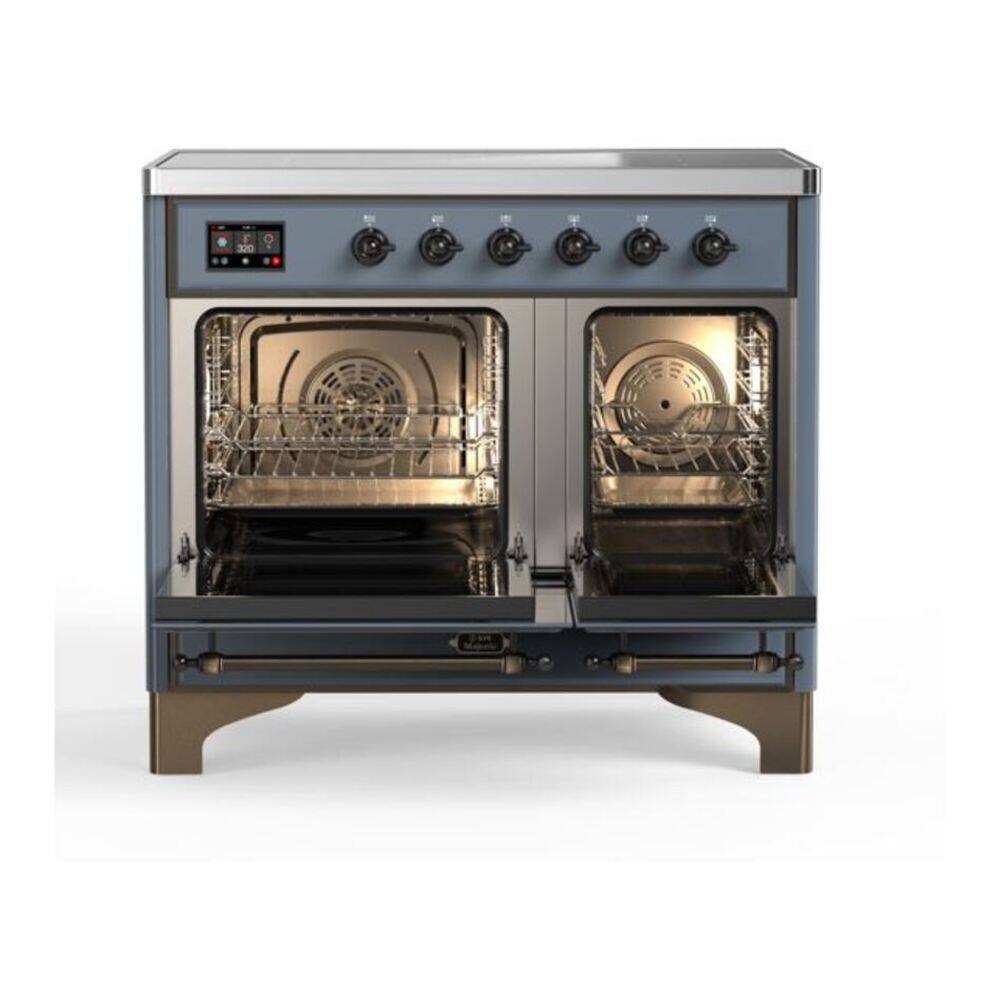 Alt View 5. ILVE - ILVE Majestic II 40 inch Induction Range with 6 Elements (Blue Grey, Burnished Trim) - Blue Grey.