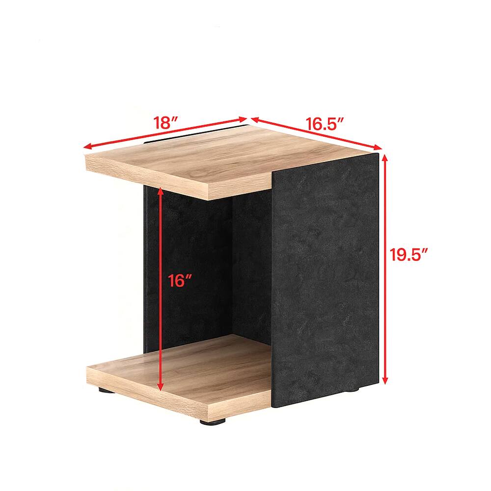 Hivvago Double Layer End Table with Open Shelf for Sofa or Living Room ...