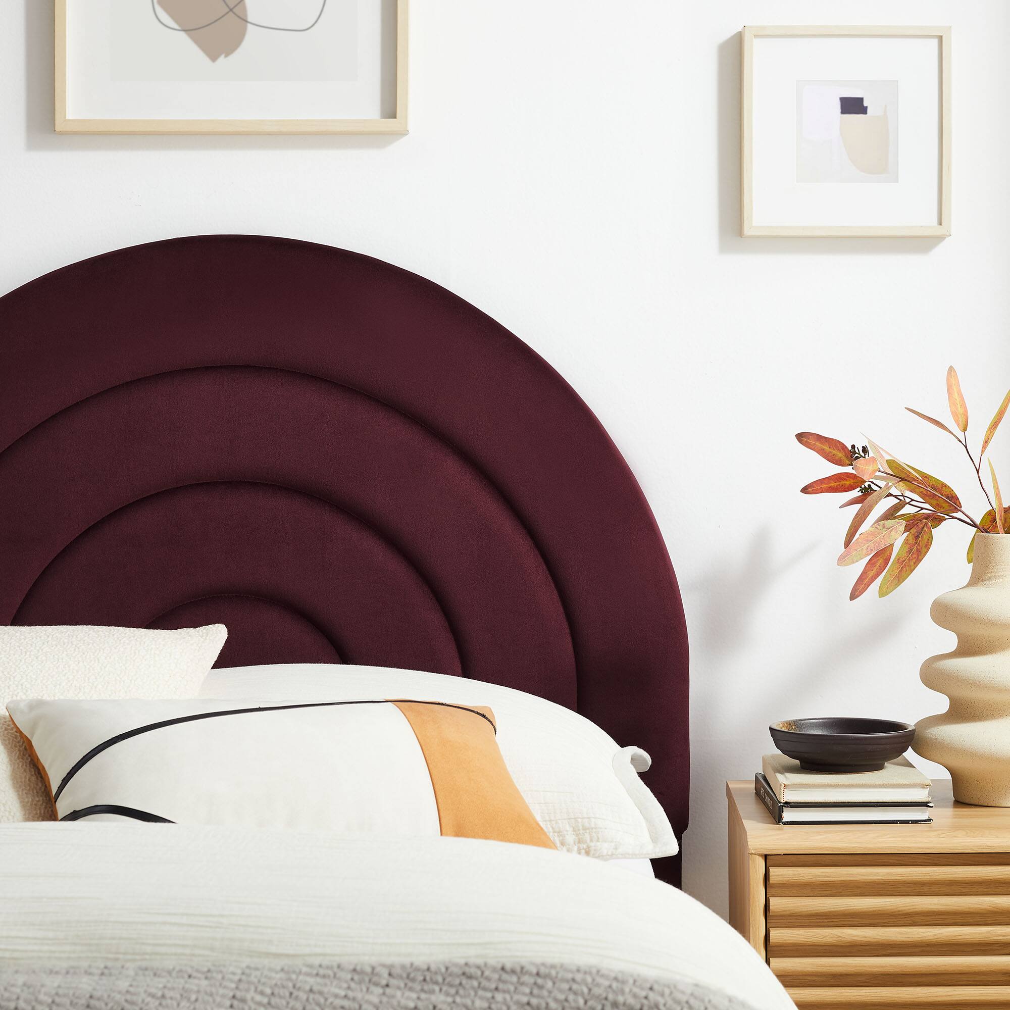 Alt View 3. Modway - Solana Arched Performance Velvet Twin Headboard by Modway - Purple.