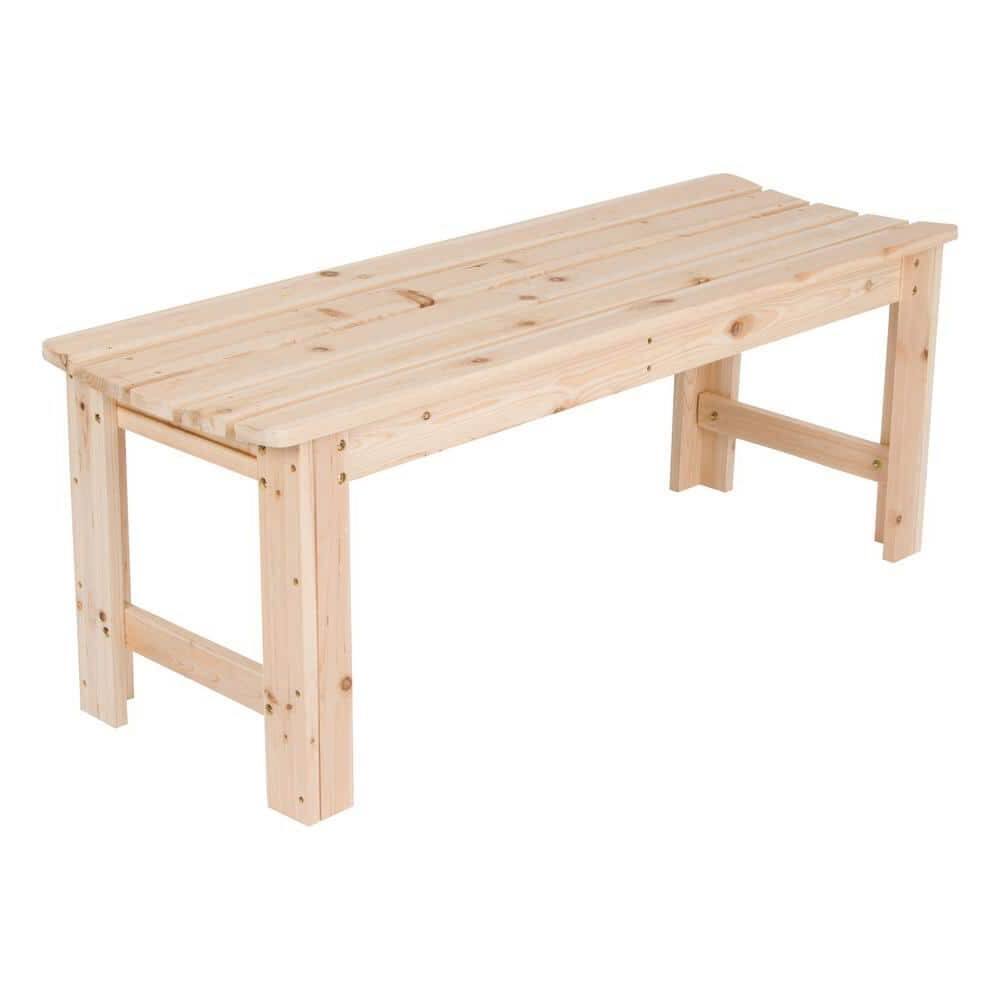 Angle. Hivvago - Outdoor Patio Backless Cedar Wood 4-ft. Garden Bench in Natural Finish - Natural.