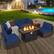 Alt View 3. Gymax - Gymax 7PCS Patio Rattan Furniture Set 42'' Fire Pit Table w/ Cover Cushioned Navy - Navy.